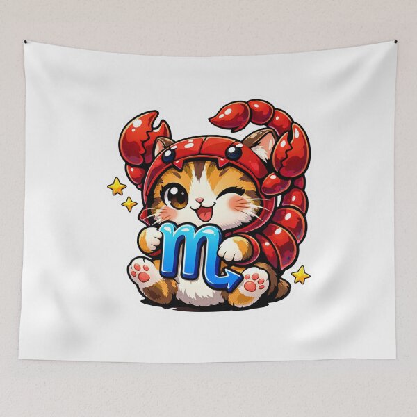 Item preview, Cute Scorpio Cat Zodiac Chibi Sticker designed and sold by MarchyStudio.
