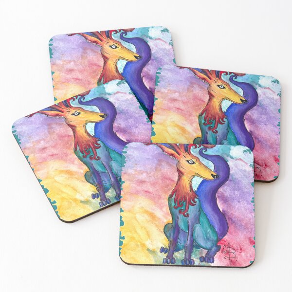 Item preview, Mystical Colourful Watercolour Illustration Dog - Live Full Colour designed and sold by Live Full Colour.