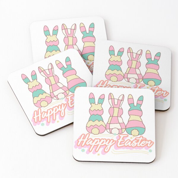 Item preview, Happy Easter Bunny Trio Cute Pastel Easter Rabbits Spring Holiday Design designed and sold by Aura Design.