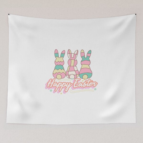 Item preview, Happy Easter Bunny Trio Cute Pastel Easter Rabbits Spring Holiday Design designed and sold by Aura Design.