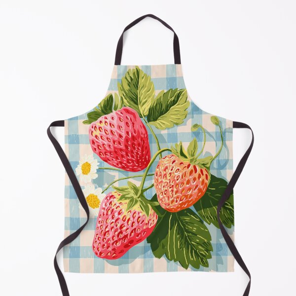 Item preview, Strawberries on Checkered Tablecloth Illustration designed and sold by BobaBunny76.