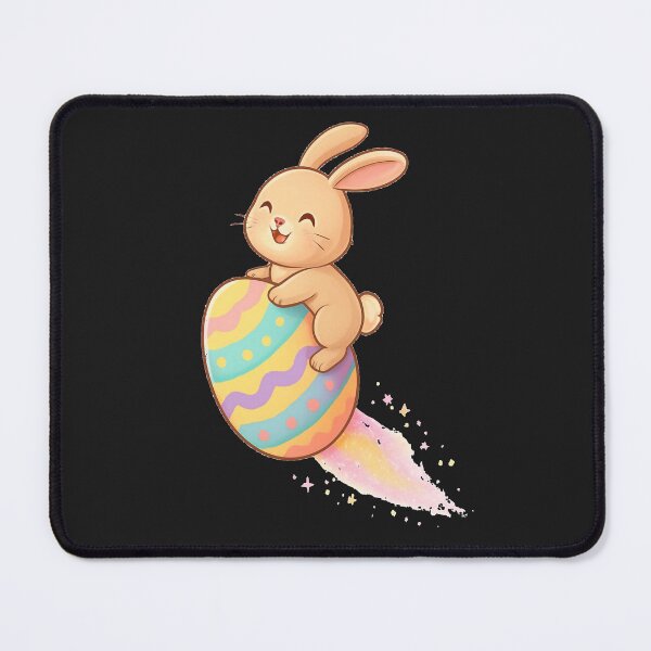 Item preview, Cute Bunny Riding a Colorful Easter Egg With Sparkling Trail - Happy Easter  designed and sold by FireOrchid.