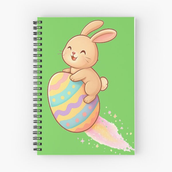 Item preview, Cute Bunny Riding a Colorful Easter Egg With Sparkling Trail - Happy Easter  designed and sold by FireOrchid.