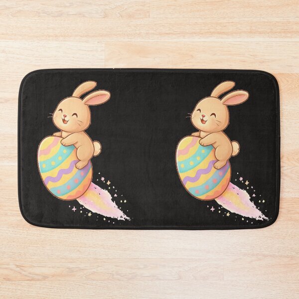 Item preview, Cute Bunny Riding a Colorful Easter Egg With Sparkling Trail - Happy Easter  designed and sold by FireOrchid.