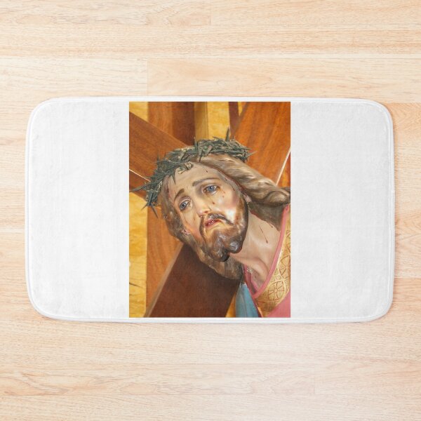 Item preview, Statue of Jesus Carrying the Cross With Crown of Thorns in Church Spiritual Sculpture designed and sold by Nmallia.