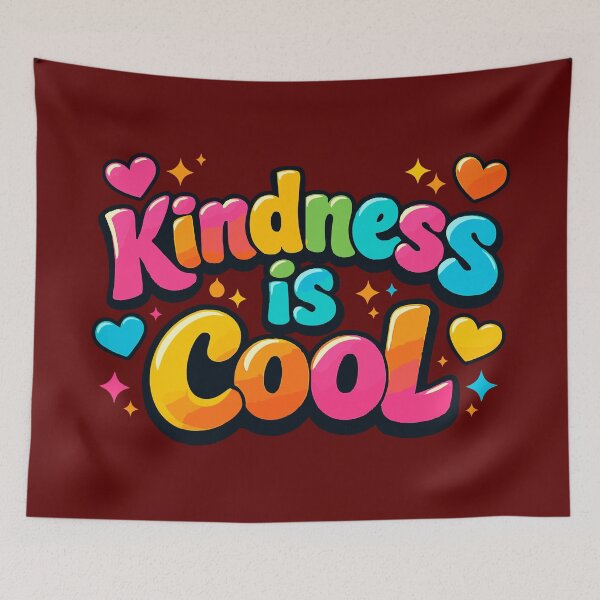 Item preview, Kindness is Cool - Colorful Retro Bubble Letter Typography designed and sold by Far Out Goods.