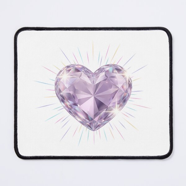 Item preview, A large pink diamond heart on a black background with white lines radiating from it designed and sold by VerizalShop.