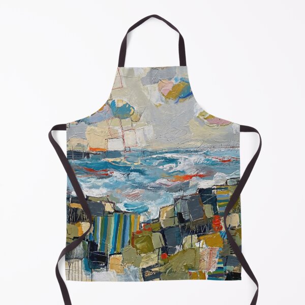 Item preview, Geometric Coastal Abstract Painting – Colourful Modern Seascape Art designed and sold by Printpix.