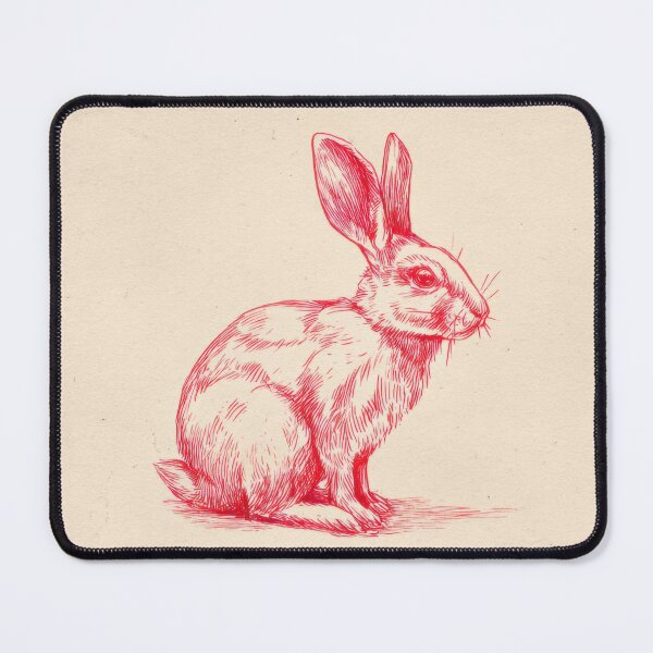Item preview, Rabbit sketch in red ink on paper designed and sold by anytka.