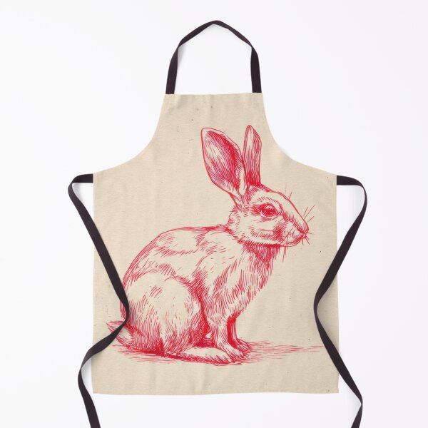 Item preview, Rabbit sketch in red ink on paper designed and sold by anytka.