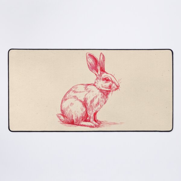 Item preview, Rabbit sketch in red ink on paper designed and sold by anytka.