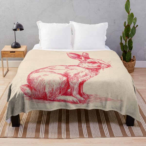 Item preview, Rabbit sketch in red ink on paper designed and sold by anytka.