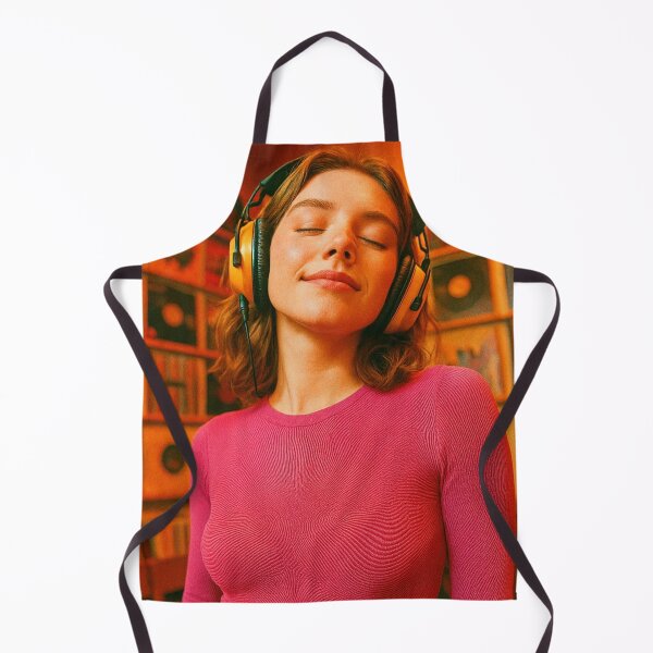 Item preview, Girl Listening to Music in Retro Vinyl Room designed and sold by NiceArtsPlace.