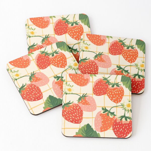 Item preview,  Strawberries on Checkered Tablecloth Illustration designed and sold by BobaBunny76.