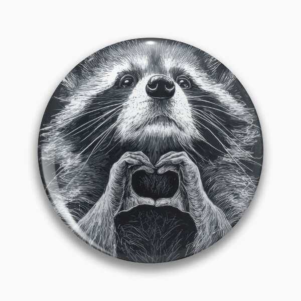 Item preview, Raccoon shows heart symbol with paws designed and sold by anytka.