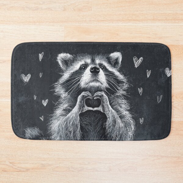 Item preview, Raccoon shows heart symbol with paws designed and sold by anytka.