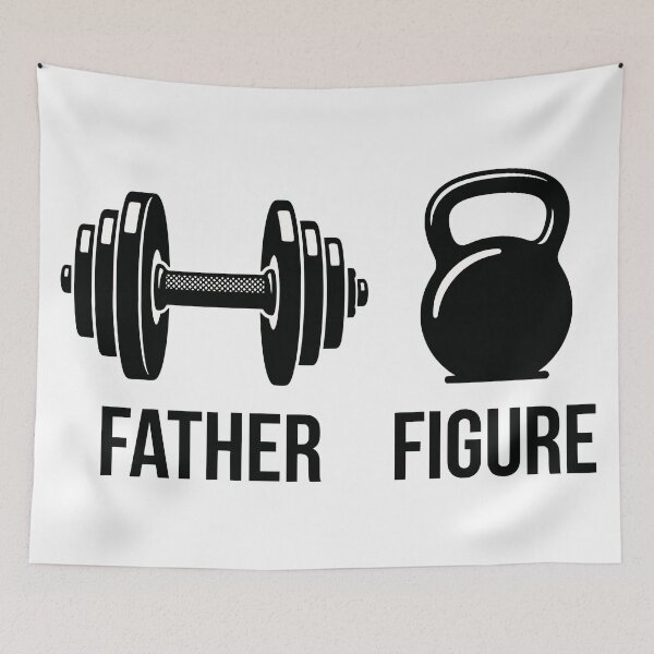 Item preview, Funny Father Figure Gym Dumbbell Kettlebell Pun designed and sold by FunFitLife Studio.
