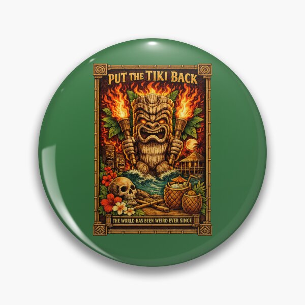 Item preview, Put The Tiki Back Retro 70s TV Parody Tiki Poster  Vintage Tropical Pop Culture Design designed and sold by GhostDawgs.