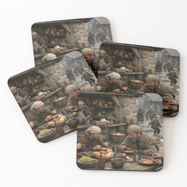 Item preview, Medieval Village Life Rustic Communal Feast designed and sold by NiceArtsPlace.