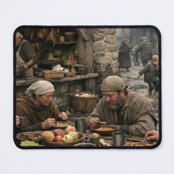 Item preview, Medieval Village Life Rustic Communal Feast designed and sold by NiceArtsPlace.