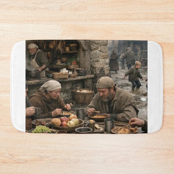 Item preview, Medieval Village Life Rustic Communal Feast designed and sold by NiceArtsPlace.