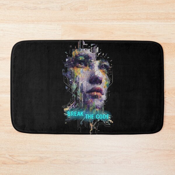 Item preview, Break The Code Glitch Cyberpunk Hacker Portrait Art designed and sold by PixelQ.