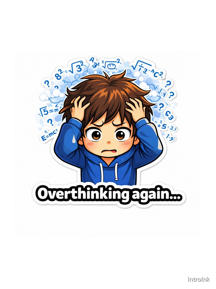 Thumbnail 5 of 5, iPhone Case, Overthinking Again designed and sold by IntroInk.