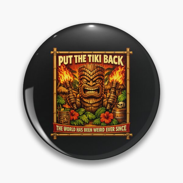 Item preview, Put The Tiki Back Retro 70s TV Parody Tiki Poster Vintage Tropical Pop Culture Design designed and sold by GhostDawgs.