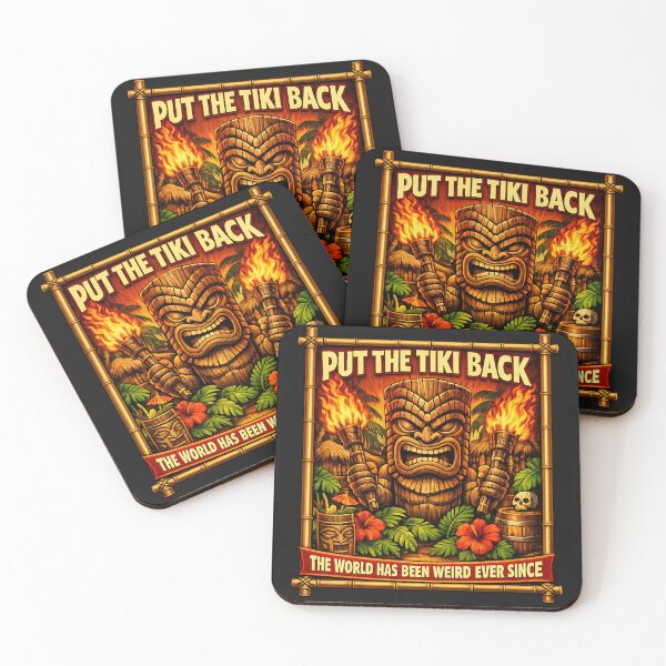 Item preview, Put The Tiki Back Retro 70s TV Parody Tiki Poster Vintage Tropical Pop Culture Design designed and sold by GhostDawgs.