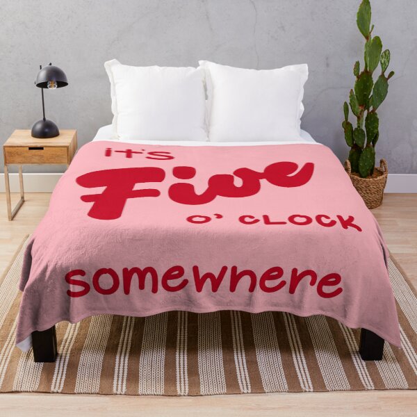 Item preview, It's Five O' Clock Somewhere (Pink) designed and sold by MariePopPrints.