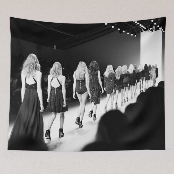 Item preview, Fashion week model catwalk black and white photograph poster art print designed and sold by Astrid Arkhangelsky.