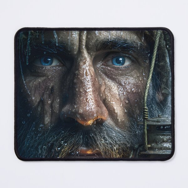 Item preview, Weathered Man Holding Lantern in Rainy Atmosphere designed and sold by Artessie.