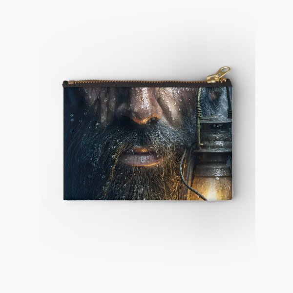 Item preview, Weathered Man Holding Lantern in Rainy Atmosphere designed and sold by Artessie.