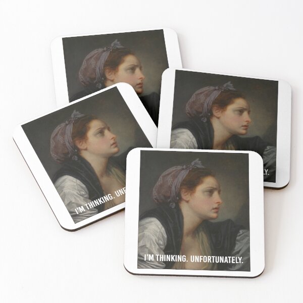 Item preview, Thinking… Unfortunately – Classical Art Meme designed and sold by sorryNOTsorry.brand.