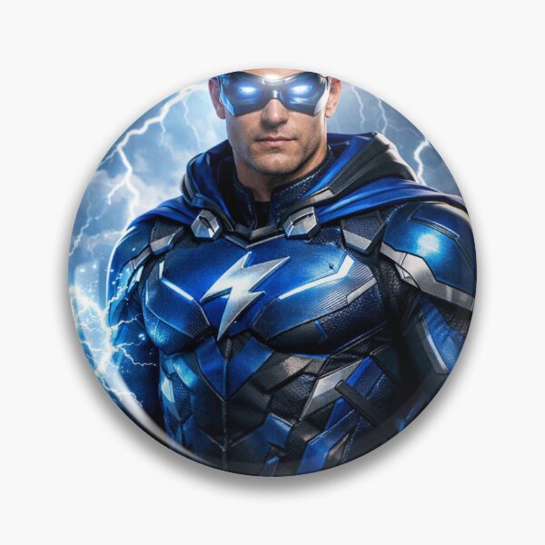 Item preview, Electric Blue Superhero Controlling Lightning Storm designed and sold by NiceArtsPlace.