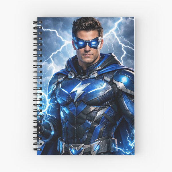 Item preview, Electric Blue Superhero Controlling Lightning Storm designed and sold by NiceArtsPlace.