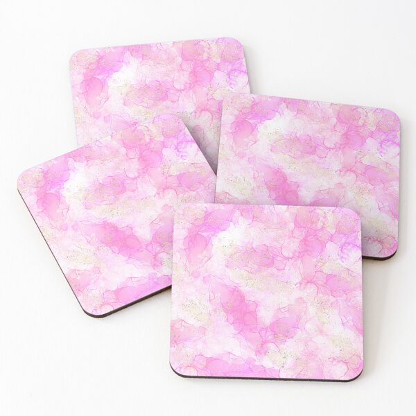 Item preview, Pink alcoholic ink with gold glitter designed and sold by limuliru.