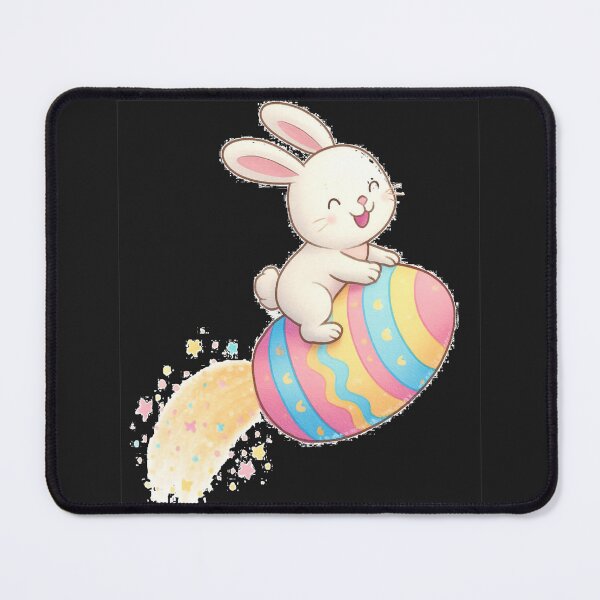 Item preview, Cute Bunny Riding a Colorful Easter Egg With Sparkling Trail - Happy Easter  designed and sold by FireOrchid.