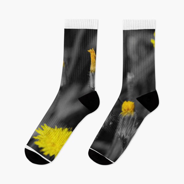 Item preview, Yellow flower buds on a black and white background designed and sold by Christian Bestard.
