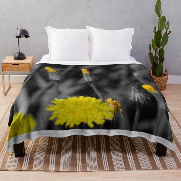 Item preview, Yellow flower buds on a black and white background designed and sold by Christian Bestard.