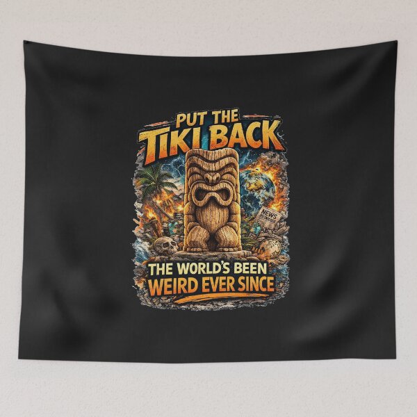 Item preview, Put The Tiki Back Retro 70s TV Parody Tiki Shirt Vintage Tropical Humor Tee designed and sold by GhostDawgs.