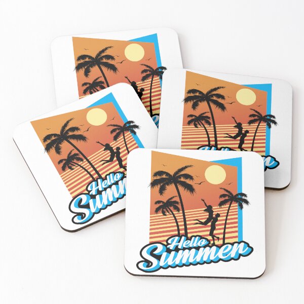 Item preview, Retro Hello Summer - Vintage 80s Sunset Couple & Palm Trees designed and sold by fabiandesigns88.