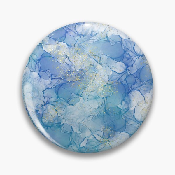 Item preview, Blue alcoholic ink with gold glitter designed and sold by limuliru.