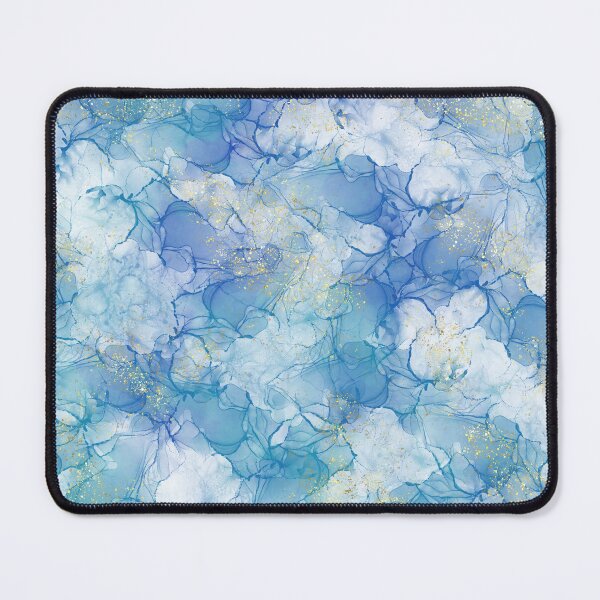 Item preview, Blue alcoholic ink with gold glitter designed and sold by limuliru.