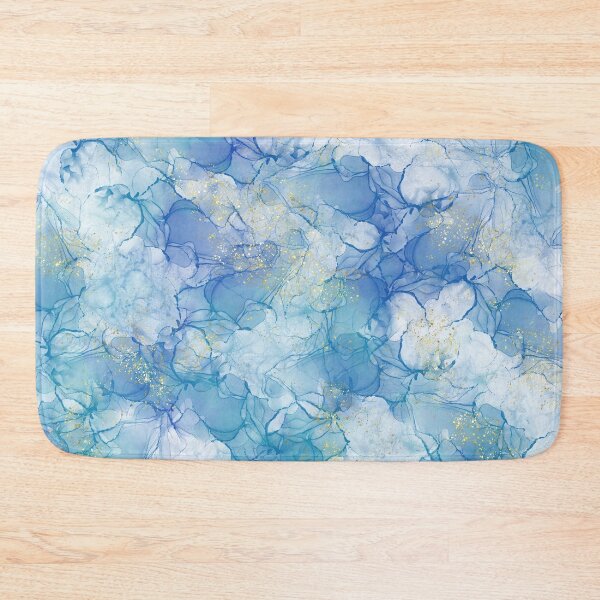 Item preview, Blue alcoholic ink with gold glitter designed and sold by limuliru.