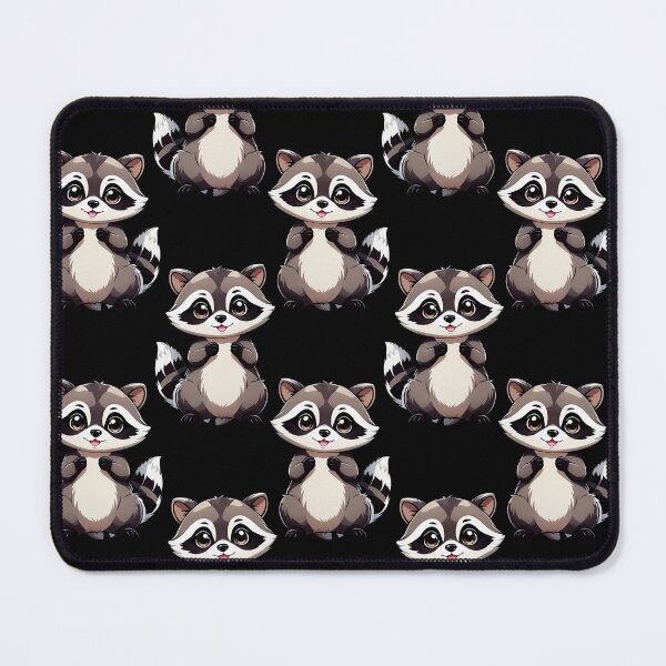Item preview, Raccoon Pattern Design On Black Background  designed and sold by PatternTitan.
