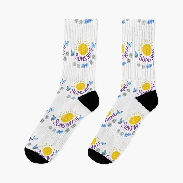 Item preview, Cute Sunshine Smiling Sun with Butterflies and Flowers Positive Spring Aesthetic Design designed and sold by Aura Design.