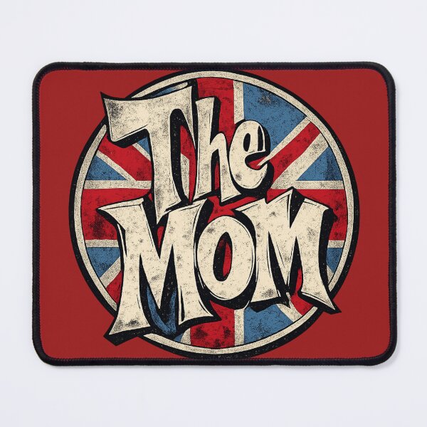 Item preview, The Mom Retro Shirt Design, Vintage British Rock Style Graphic, Union Jack Inspired Typography, Cool Trendy Mom Aesthetic designed and sold by SezzyDesigns.