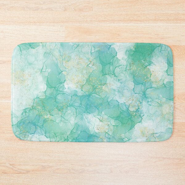 Item preview, Green alcoholic ink with gold glitter designed and sold by limuliru.