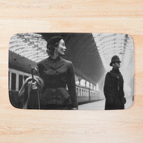 Item preview, Fashionista, Model Lisa Fonssagrives in Paddington Victoria Station, London vintage black and white photograph poster art print designed and sold by Astrid Arkhangelsky.